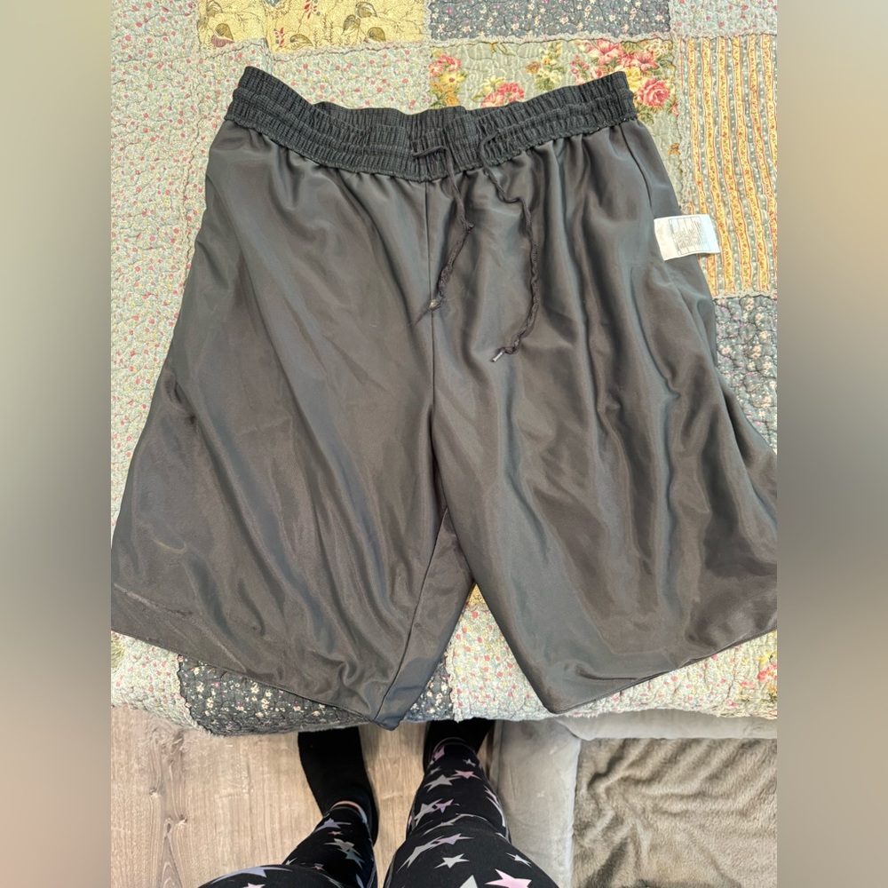 Nike Men's Black Athletic Shorts with Yellow Trim - Picture 5 of 7